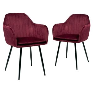 Mobistoxx Lot de 2 chaises CIRE bordeaux