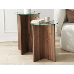 Mobistoxx Lot de 2 tables d'appoint LILARA noyer