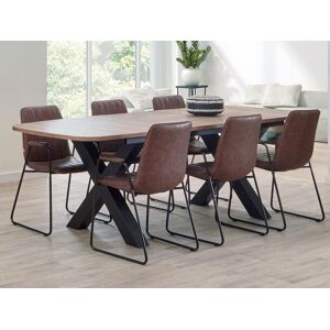 Mobistoxx Table repas extensible ALCANTARA 196  246 cm old teck