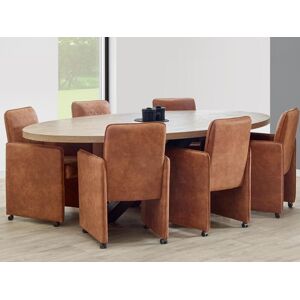 Mobistoxx Table repas ovale ALCANTARA 163 cm teck orangé