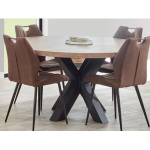 Mobistoxx Table repas ronde ALCANTARA 110x110 cm teck orange