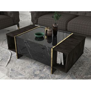 Mobistoxx Table basse rectangulaire VEYA noir/or