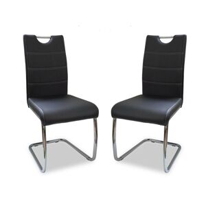 Mobistoxx Lot de 4 chaises ELIA éco-cuir noir