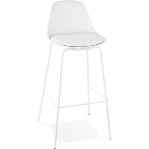 Kokoon Design Tabouret Haut en Metal et Polypropylene Escal Blanc