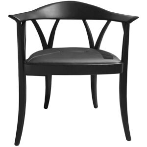 DE PADOVA chaise avec accoudoirs DONZELLA (Noir - Frene / Cuir cat. E)