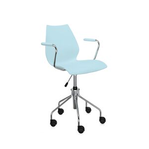 KARTELL chaise à roulettes avec accoudoirs MAUI (Bleu clair - Polypropylène coloré dans la masse) - Publicité