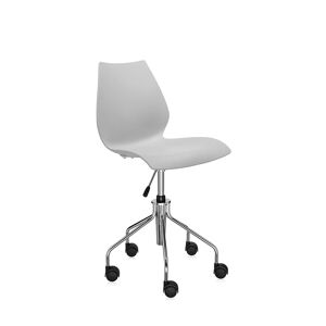 KARTELL chaise à roulettes MAUI (Gris clair - polypropylène coloré dans la masse / acier chromé) - Publicité