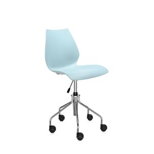 KARTELL chaise à roulettes MAUI (Bleu clair - polypropylène coloré dans la masse / acier chromé) - Publicité