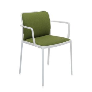KARTELL set de 2 fauteuils AUDREY SOFT tissé TREVIRA (Structure peinte en blanc / Revêtement vert acide - aluminium / tissu Trevira) - Publicité