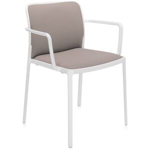 KARTELL set de 2 fauteuils AUDREY SOFT tissé TREVIRA (Structure peinte en blanc / Revêtement beige - aluminium / tissu Trevira) - Publicité