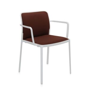 KARTELL set de 2 fauteuils AUDREY SOFT tissé TREVIRA (Structure peinte en blanc / Revêtement marron - aluminium / tissu Trevira) - Publicité