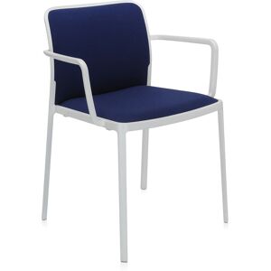 KARTELL set de 2 fauteuils AUDREY SOFT tissé TREVIRA (Structure peinte en blanc / Revêtement bleu - aluminium / tissu Trevira) - Publicité