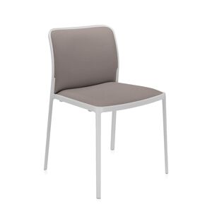 KARTELL set de 2 chaises AUDREY SOFT tissé TREVIRA (Structure peinte en blanc / Revêtement beige - aluminium / tissu Trevira) - Publicité