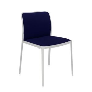 KARTELL set de 2 chaises AUDREY SOFT tissé TREVIRA (Structure peinte en blanc / Revêtement bleu - aluminium / tissu Trevira) - Publicité
