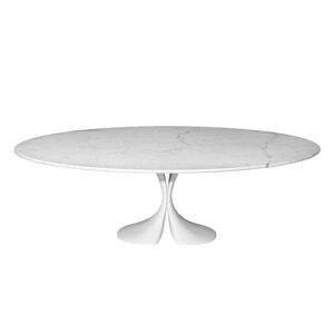 DRIADE table ovale DIDYMOS (L 205 cm - Marbre et Cristalplant)