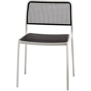 KARTELL set de 2 chaises AUDREY (Structure peinte en blanc / Assise noire - aluminium / polypropylène) - Publicité