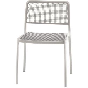 KARTELL set de 2 chaises AUDREY (Structure peinte en blanc / Assise gris clair - aluminium / polypropylène) - Publicité