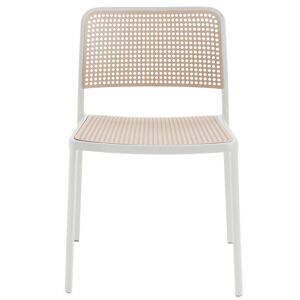 KARTELL set de 2 chaises AUDREY (Structure peinte en blanc / Assise sable - aluminium / polypropylène) - Publicité