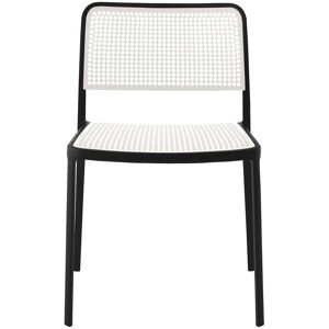 KARTELL set de 2 chaises AUDREY (Structure peinte en noir/ Assise blanche - aluminium / polypropylène) - Publicité