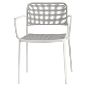 KARTELL set de 2 fauteuils AUDREY (Structure peinte en blanc / Assise gris clair - aluminium / polypropylène) - Publicité