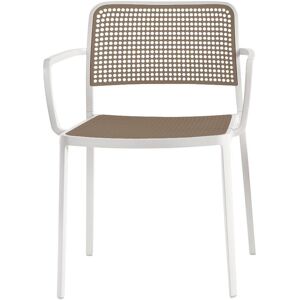 KARTELL set de 2 fauteuils AUDREY (Structure peinte en blanc / Assise sable - aluminium / polypropylène) - Publicité