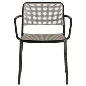 KARTELL set de 2 fauteuils AUDREY (Structure peinte en noir/ Assise gris clair - aluminium / polypropylène) - Publicité