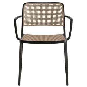 KARTELL set de 2 fauteuils AUDREY (Structure peinte en noir/ Assise sable - aluminium / polypropylène) - Publicité
