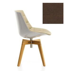 MDF ITALIA chaise rembourrée avec pieds en chêne FLOW CHAIR (Blanc / 362 - Polycarbonate / Cat. B tissu Gin)