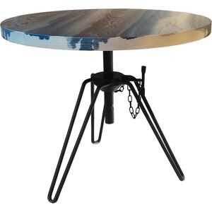 Diesel WITH MOROSO table basse OVERDYED SIDE TABLE (Weathered Grey / Raw black - MDF plaqué frêne et acier)