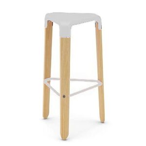 Infiniti tabouret PICAPAU BAR STOOL (Blanc H 75,5 cm - Hêtre naturel / polypropylène)