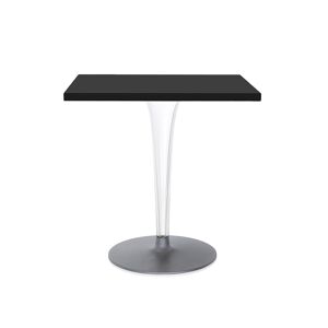 KARTELL table basse TOPTOP plateau carré et pied et base ronds (Noir - Plateau laminé, base aluminium, jambe en PMM transparent) - Publicité