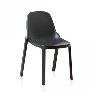 EMECO BROOM STACKING CHAIR set de 2 chaises sans accoudoirs (Gris fonce - Polypropylene et fibre de bois recycle)