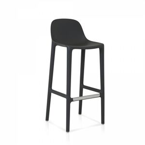 EMECO BROOM BARSTOOL tabouret H 100 cm (Gris foncé - Polypropylène et fibre de bois recyclé)