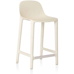 EMECO BROOM COUNTER STOOL tabouret H 85 cm (White - Polypropylene et fibre de bois recycle)