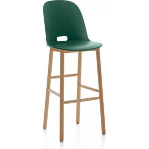 ALFI BARSTOOL HIGH BACK tabouret avec le dossier haut (Vert et frêne clair - Polypropylène et fibre de bois recyclé)