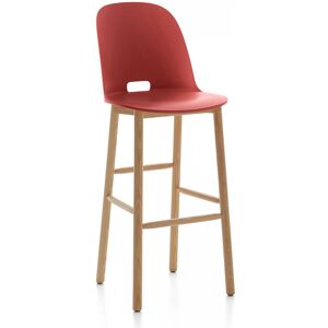 ALFI BARSTOOL HIGH BACK tabouret avec le dossier haut (Rouge et frêne clair - Polypropylène et fibre de bois recyclé)