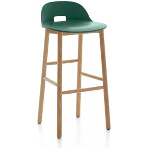 ALFI BARSTOOL LOW BACK tabouret avec le dossier bas (Vert et frêne clair - Polypropylène et fibre de bois recyclé)