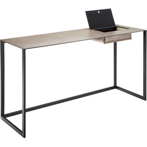 ZANOTTA écritoire bureau CALAMO (Plateau 0811, structure graphite - Plateau en cuir pigmenté Cat. 90, structure en acier verni) - Publicité