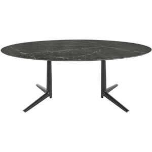 KARTELL table MULTIPLO XL avec plateau oval (Noir - Aluminium moulé et plateau en céramique finition marbre) - Publicité