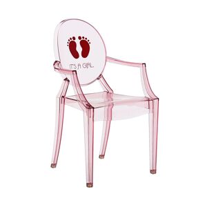 KARTELL KIDS chaise pour enfants LOU LOU GHOST (Rose / It's a girl - Polycarbonate coloré dans la masse)