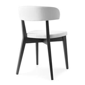 CONNUBIA chaise SIREN CB/1536 (Structure en hêtre couleur graphite, assise en Ekos blanc - Hêtre et faux-cuir)