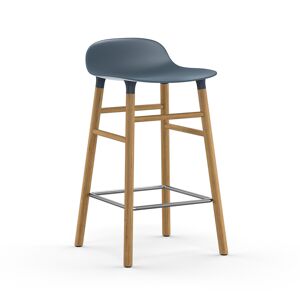 Normann Copenhagen FORM BARSTOOL H 65 cm avec piètement en chêne (Bleu - Polypropylène et chêne)