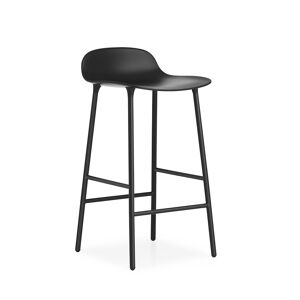 Normann Copenhagen FORM BARSTOOL H 65 cm avec piètement en acier verni (Noir - Polipropilene e acciaio verniciato)