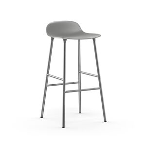 Normann Copenhagen FORM BARSTOOL H 75 cm avec piètement en chrome (Gris - Polipropilene e acciaio cromato)