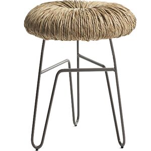 MOGG tabouret DONUT (Gris, h 45 cm - metal et paille)