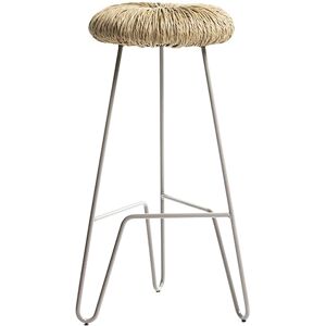 MOGG tabouret DONUT (blanc, h 65 cm - metal et paille)