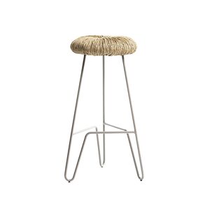 MOGG tabouret DONUT (blanc, h 65 cm - métal et paille)