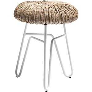 MOGG tabouret DONUT (blanc, h 45 cm - metal et paille)