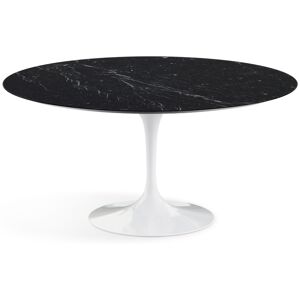 KNOLL table ronde TULIP Ø 152 cm collection Eero Saarinen (Base blanche / plateau noir Marquina - marbre et aluminium)