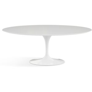 KNOLL table ovale TULIP collection Eero Saarinen 198x121 cm (Base blanche / plateau blanc - Plastique lamine et alluminium)